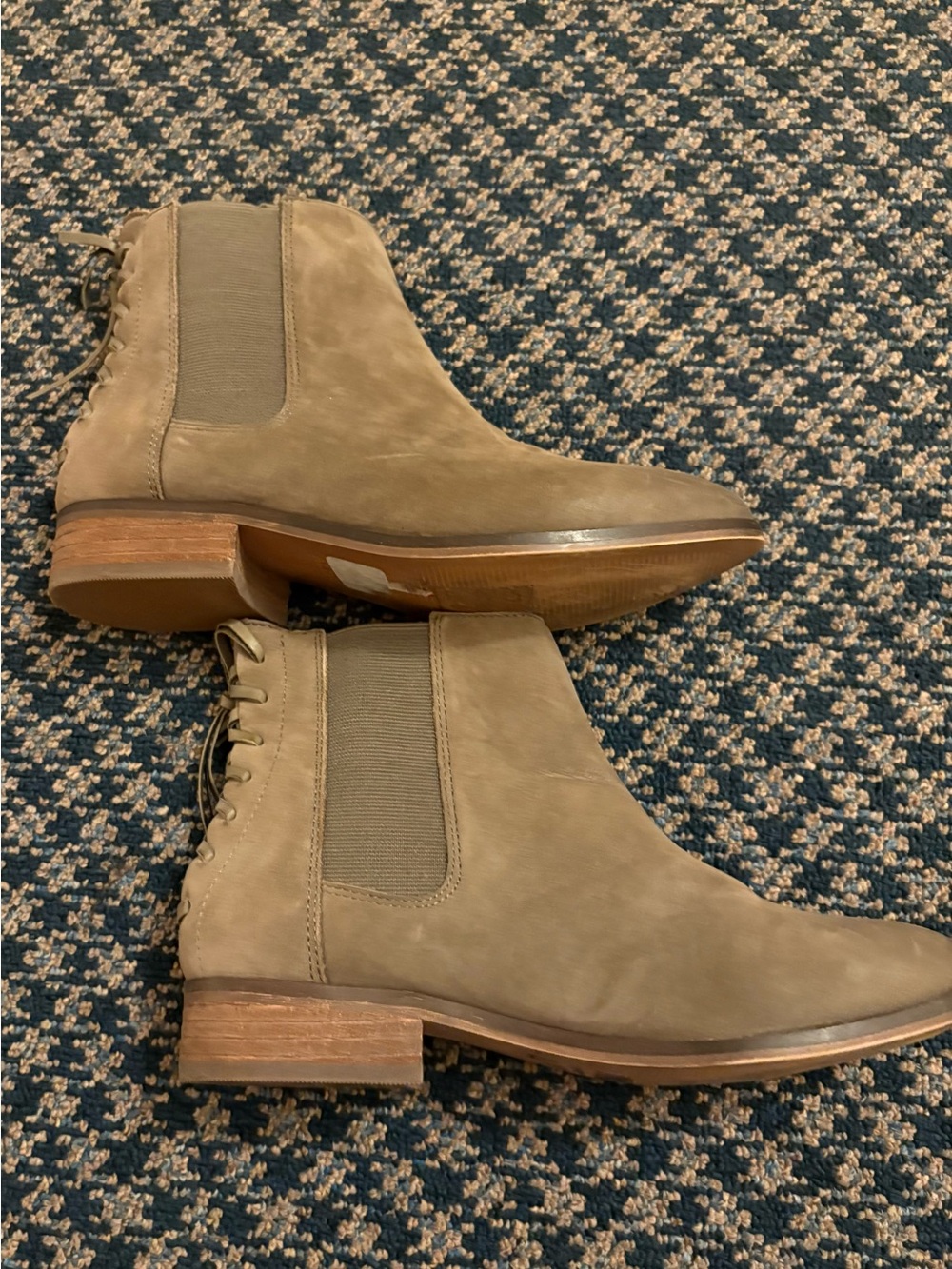 Aldo Olive-Taupe Chelsea Lace-Up Ankle Boots